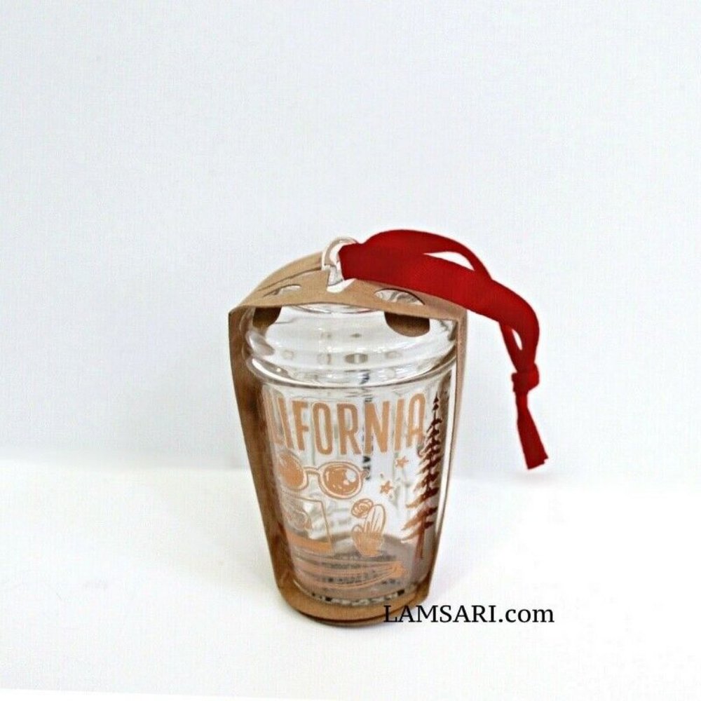 Starbucks Holiday 2021 Been There Series California Clear Glass Ornament